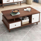 Artificial Wood Coffee or End Table 4 Legs Coffee Table in Light Wood and Espresso Wood
