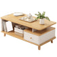 Artificial Wood Coffee or End Table 4 Legs Coffee Table in Light Wood and Espresso Wood
