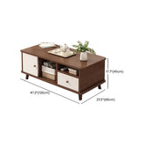 Artificial Wood Coffee or End Table 4 Legs Coffee Table in Light Wood and Espresso Wood