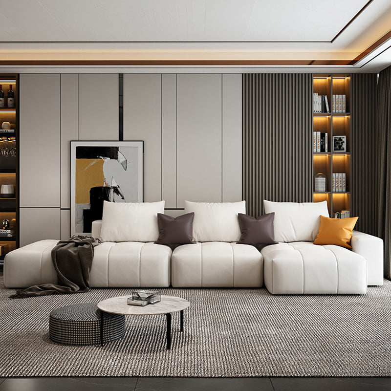 26 "H divano scandinavo di divano crema in pelle resistente alla pelle