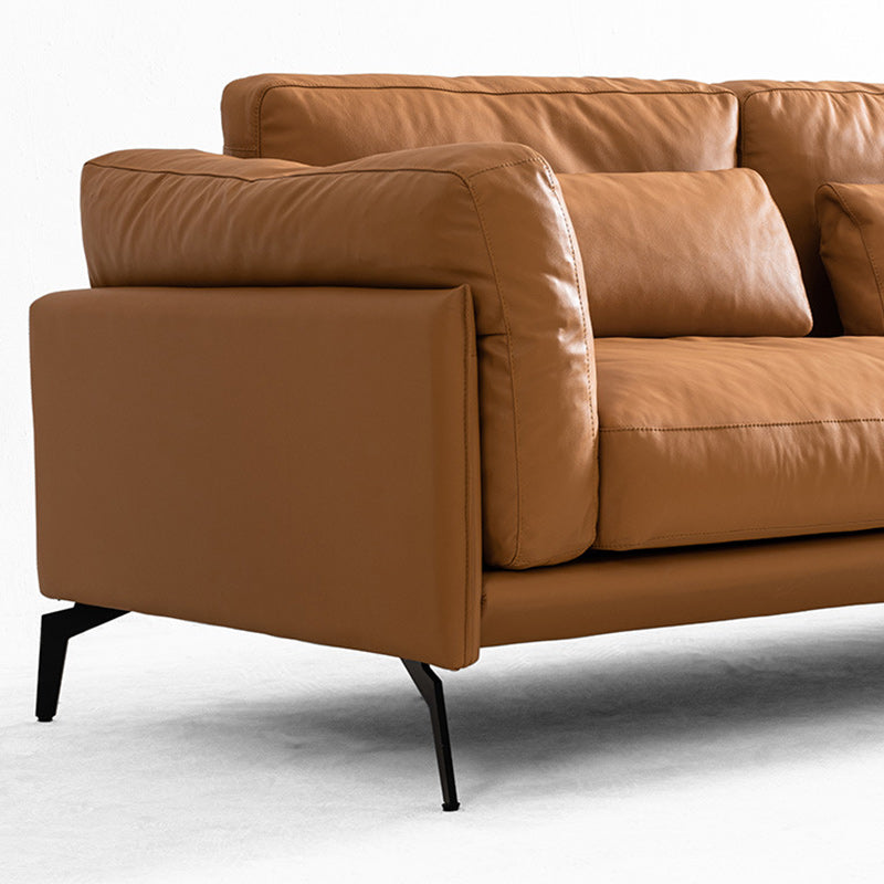 31 "H divano scandinavo in pelle sezionale con cuscini bostol