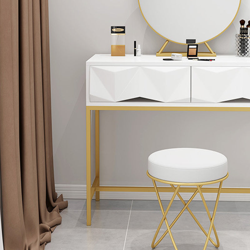 Glam 2-drawer Wooden Vanity Table 29.52" H Dressing Table in White