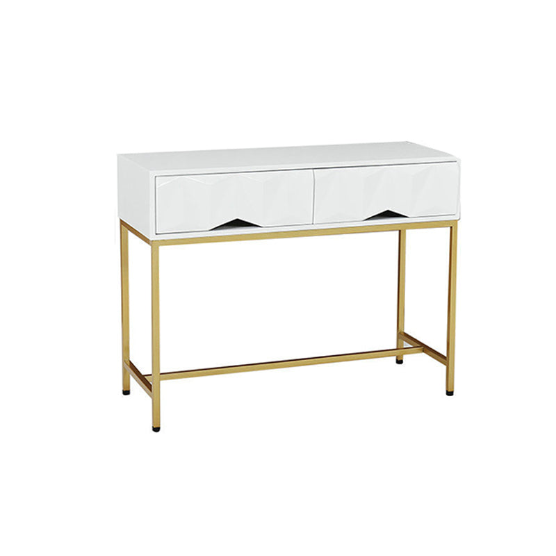 Glam 2-drawer Wooden Vanity Table 29.52" H Dressing Table in White