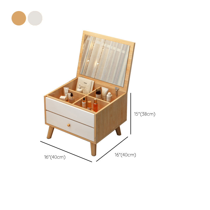 Scandinavian 1-Drawer Wooden Flip-top Dressing Vanity Make-up Table