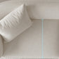 35" Wide Scandinavian Sectional Sofa Fabric Cream Sectional with Bostol Pillows
