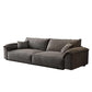 35"H Contemporary Sectional Sofa Grey Leather Cushion Back Sectional