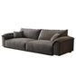 35"H Contemporary Sectional Sofa Grey Leather Cushion Back Sectional