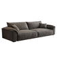 35"H Contemporary Sectional Sofa Grey Leather Cushion Back Sectional