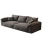 35"H Contemporary Sectional Sofa Grey Leather Cushion Back Sectional