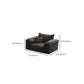 35"H Contemporary Sectional Sofa Grey Leather Cushion Back Sectional