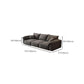 35"H Contemporary Sectional Sofa Grey Leather Cushion Back Sectional