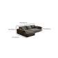 35"H Contemporary Sectional Sofa Grey Leather Cushion Back Sectional