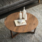 Cross Legs Coffee Table Brone Solid Wood Round Coffee Tables