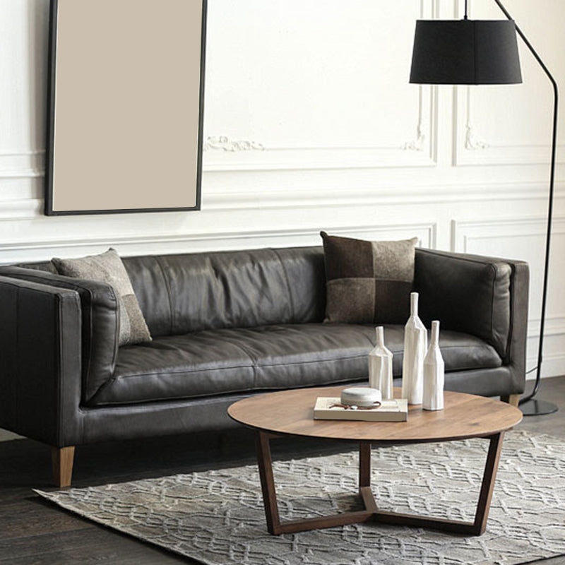 Cross Legs Coffee Table Brone Solid Wood Round Coffee Tables