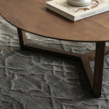 Cross Legs Coffee Table Brone Solid Wood Round Coffee Tables