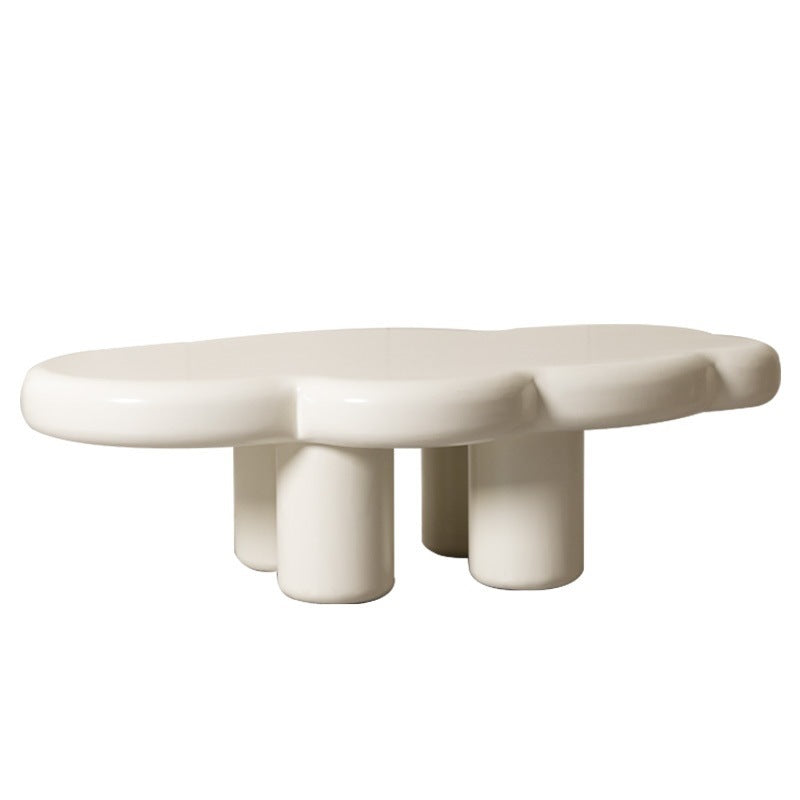 Table basse en bois blanc, 4 pieds, Table de Cocktail pour le salon