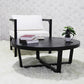 Solid Wood and Metal Coffee Table Home Round Coffee Desk in Black Clearhalo 'Coffee & Accent Tables' 'Coffee Tables' 'coffee_tables' 'furn' 'furn_coffee_tables' 'Furniture' 'Living Room Furniture' 6762719