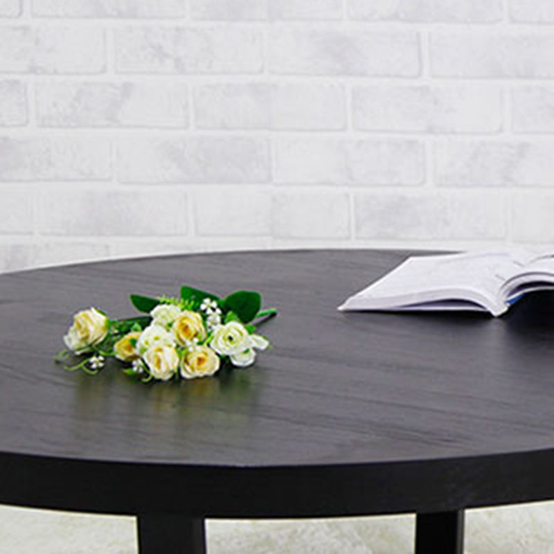 Solid Wood and Metal Coffee Table Home Round Coffee Desk in Black Clearhalo 'Coffee & Accent Tables' 'Coffee Tables' 'coffee_tables' 'furn' 'furn_coffee_tables' 'Furniture' 'Living Room Furniture' 6762722
