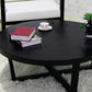 Solid Wood and Metal Coffee Table Home Round Coffee Desk in Black Clearhalo 'Coffee & Accent Tables' 'Coffee Tables' 'coffee_tables' 'furn' 'furn_coffee_tables' 'Furniture' 'Living Room Furniture' 6762726