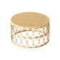 Scandinavian Round Cocktail Table with Wicker Base Natural/Black 33"L x 33"W x 16"H Natural Clearhalo 'Coffee & Accent Tables' 'Coffee Tables' 'coffee_tables' 'furn' 'furn_coffee_tables' 'Furniture' 'Living Room Furniture' 6762749