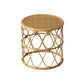Scandinavian Round Cocktail Table with Wicker Base Natural/Black 19.7"L x 19.7"W x 19.7"H Cherry Wood Clearhalo 'Coffee & Accent Tables' 'Coffee Tables' 'coffee_tables' 'furn' 'furn_coffee_tables' 'Furniture' 'Living Room Furniture' 6762756