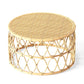 Scandinavian Round Cocktail Table with Wicker Base Natural/Black Clearhalo 'Coffee & Accent Tables' 'Coffee Tables' 'coffee_tables' 'furn' 'furn_coffee_tables' 'Furniture' 'Living Room Furniture' 6762757