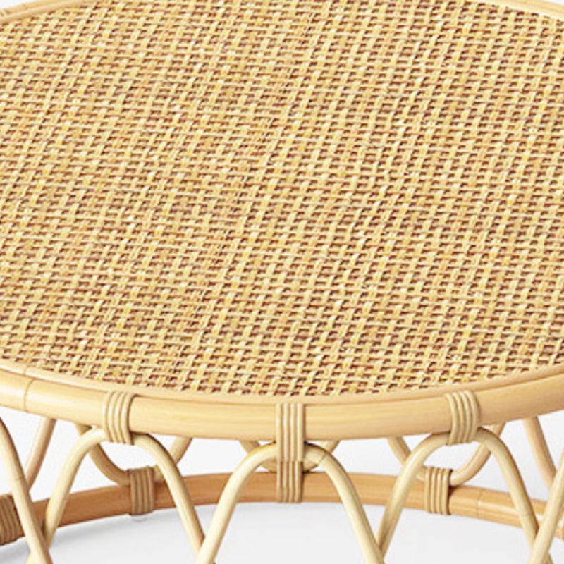 Scandinavian Round Cocktail Table with Wicker Base Natural/Black Clearhalo 'Coffee & Accent Tables' 'Coffee Tables' 'coffee_tables' 'furn' 'furn_coffee_tables' 'Furniture' 'Living Room Furniture' 6762760