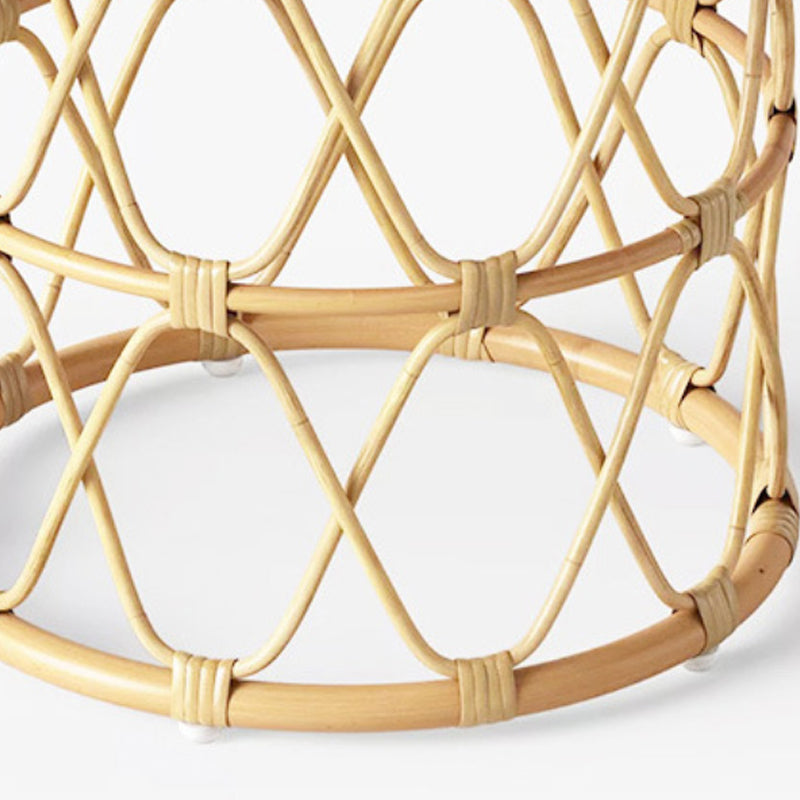 Scandinavian Round Cocktail Table with Wicker Base Natural/Black Clearhalo 'Coffee & Accent Tables' 'Coffee Tables' 'coffee_tables' 'furn' 'furn_coffee_tables' 'Furniture' 'Living Room Furniture' 6762761