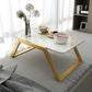 Sled Coffee Table Marble Top Coffee Cocktail Table for Living Room