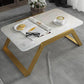 Sled Coffee Table Marble Top Coffee Cocktail Table for Living Room