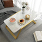 Sled Coffee Table Marble Top Coffee Cocktail Table for Living Room