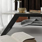 Sled Coffee Table Marble Top Coffee Cocktail Table for Living Room