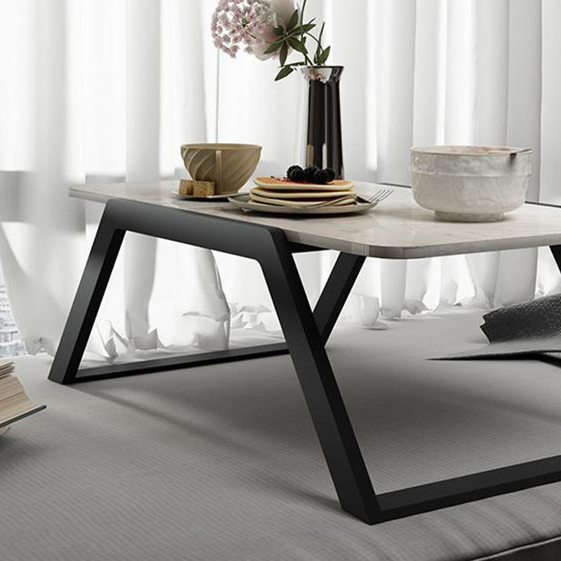Sled Coffee Table Marble Top Coffee Cocktail Table for Living Room