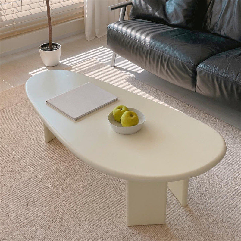 3 Legs Coffee Table Wooden Free Form Coffee Cocktail Table for Living Room 55"L x 27"W x 14"H Clearhalo 'Coffee & Accent Tables' 'Coffee Tables' 'coffee_tables' 'furn' 'furn_coffee_tables' 'Furniture' 'Living Room Furniture' 6762809