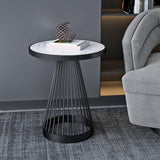 Tavolo da soggiorno in legno massiccio/marmo rotondo scandinavo