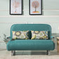 Scandinavian Foldable Futon Sleeper Sofa Round Arms Convertible Sofas 39"L x 28"W x 31"H Blackish Green Cotton and Linen Clearhalo 'furn' 'furn_futons' 'Furniture' 'Futons & Daybeds' 'Futons' 'Living Room Furniture' 6763581