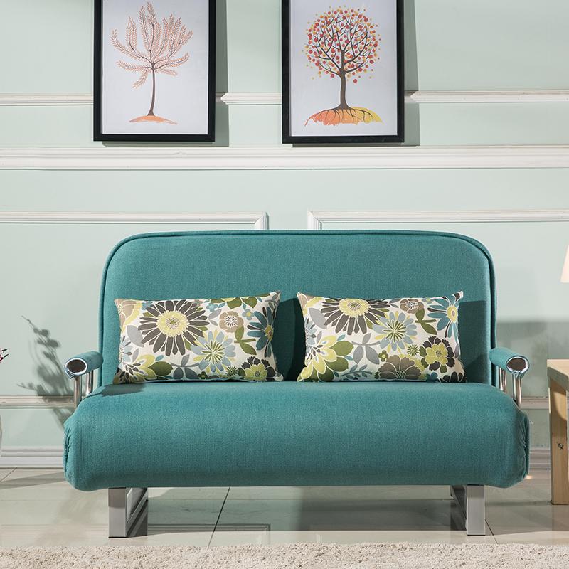 Scandinavian Foldable Futon Sleeper Sofa Round Arms Convertible Sofas 39"L x 28"W x 31"H Blackish Green Cotton and Linen Clearhalo 'furn' 'furn_futons' 'Furniture' 'Futons & Daybeds' 'Futons' 'Living Room Furniture' 6763581