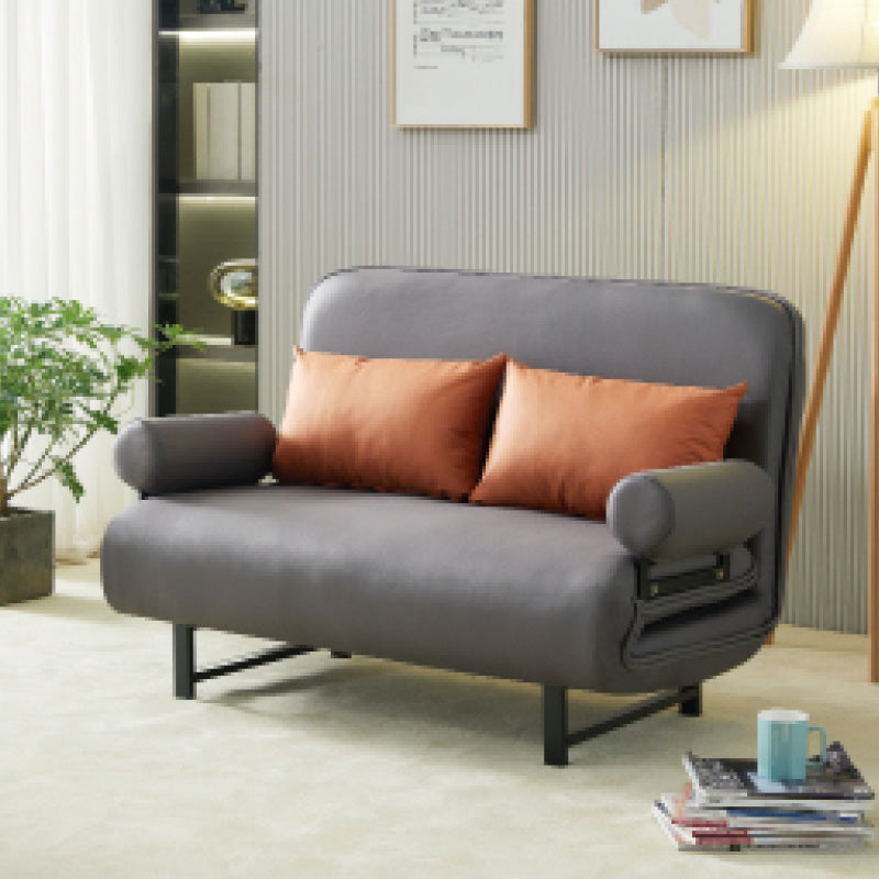 Scandinavian Foldable Futon Sleeper Sofa Round Arms Convertible Sofas Clearhalo 'furn' 'furn_futons' 'Furniture' 'Futons & Daybeds' 'Futons' 'Living Room Furniture' 6763583