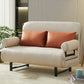 Scandinavian Foldable Futon Sleeper Sofa Round Arms Convertible Sofas 47"L x 28"W x 31"H Beige Tech Cloth Clearhalo 'furn' 'furn_futons' 'Furniture' 'Futons & Daybeds' 'Futons' 'Living Room Furniture' 6763596
