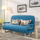Scandinavian Foldable Futon Sleeper Sofa Round Arms Convertible Sofas 47"L x 28"W x 31"H Blue Cotton and Linen Clearhalo 'furn' 'furn_futons' 'Furniture' 'Futons & Daybeds' 'Futons' 'Living Room Furniture' 6763597