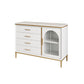 Modern Display Stand Wood Storage Cabinet with Doors for Living Room