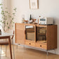 Modern Display Stand Pine Storage Cabinet with Doors for Dining Room