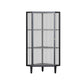 Modern China Cabinet Metal Corner Unit Storage Cabinet for Dining Room 16"L x 16"W x 41"H Black Clearhalo 'Display & China Cabinets' 'display_china_cabinets' 'furn' 'furn_display_china_cabinets' 'Furniture' 'Kitchen & Dining Furniture' 6764141