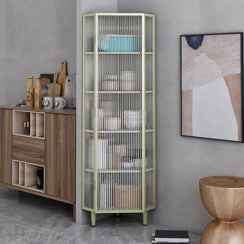 Modern China Cabinet Metal Corner Unit Storage Cabinet for Dining Room Clearhalo 'Display & China Cabinets' 'display_china_cabinets' 'furn' 'furn_display_china_cabinets' 'Furniture' 'Kitchen & Dining Furniture' 6764145