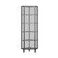 Modern China Cabinet Metal Corner Unit Storage Cabinet for Dining Room 16"L x 16"W x 65"H Black Clearhalo 'Display & China Cabinets' 'display_china_cabinets' 'furn' 'furn_display_china_cabinets' 'Furniture' 'Kitchen & Dining Furniture' 6764146