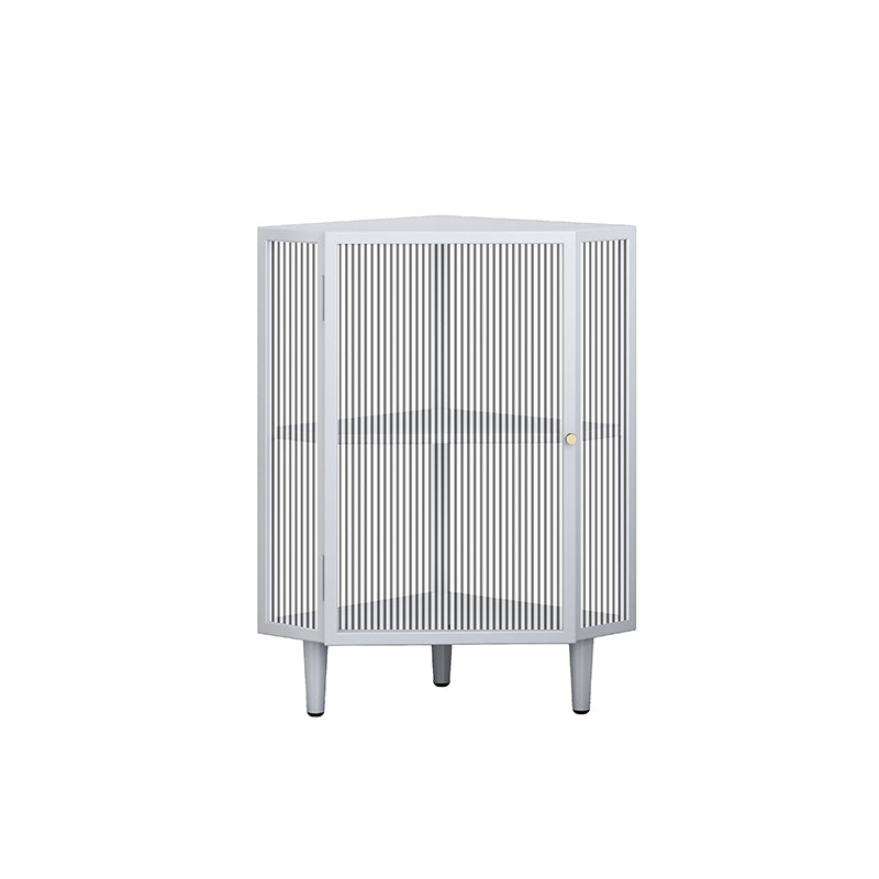 Modern China Cabinet Metal Corner Unit Storage Cabinet for Dining Room 15.7"L x 15.7"W x 29.5"H White Clearhalo 'Display & China Cabinets' 'display_china_cabinets' 'furn' 'furn_display_china_cabinets' 'Furniture' 'Kitchen & Dining Furniture' 6764147