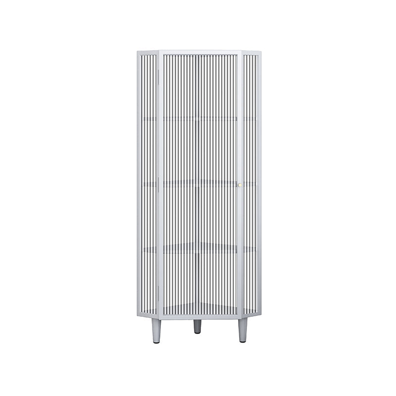 Modern China Cabinet Metal Corner Unit Storage Cabinet for Dining Room 16"L x 16"W x 53"H White Clearhalo 'Display & China Cabinets' 'display_china_cabinets' 'furn' 'furn_display_china_cabinets' 'Furniture' 'Kitchen & Dining Furniture' 6764151