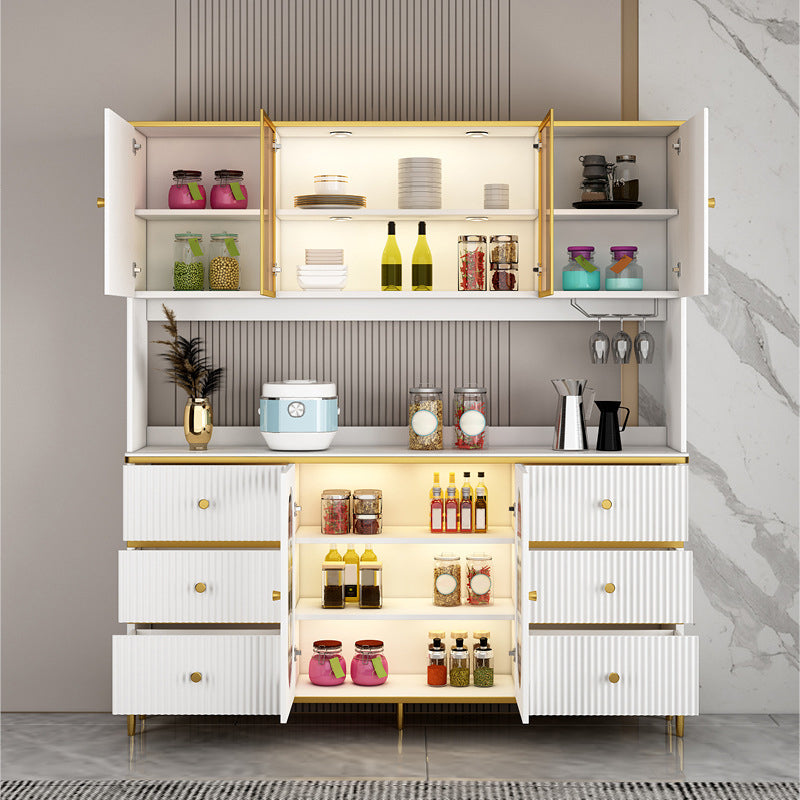 Modern Wood Dining Hutch Glass Doors Storage Cabinet with Doors for Living Room Clearhalo 'Display & China Cabinets' 'display_china_cabinets' 'furn' 'furn_display_china_cabinets' 'Furniture' 'Kitchen & Dining Furniture' 6764172