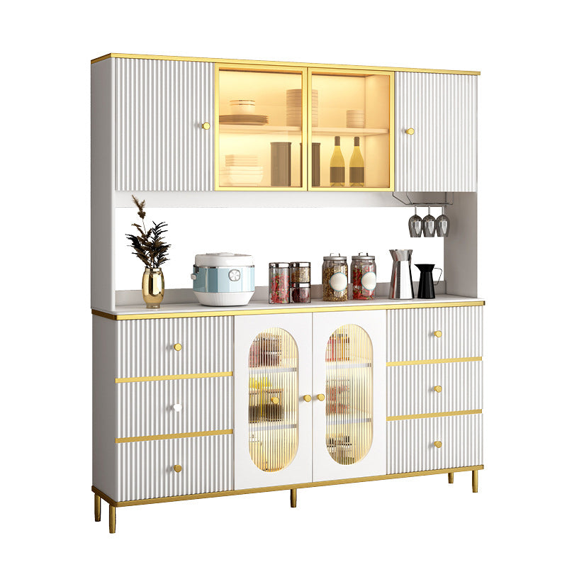 Modern Wood Dining Hutch Glass Doors Storage Cabinet with Doors for Living Room Clearhalo 'Display & China Cabinets' 'display_china_cabinets' 'furn' 'furn_display_china_cabinets' 'Furniture' 'Kitchen & Dining Furniture' 6764173