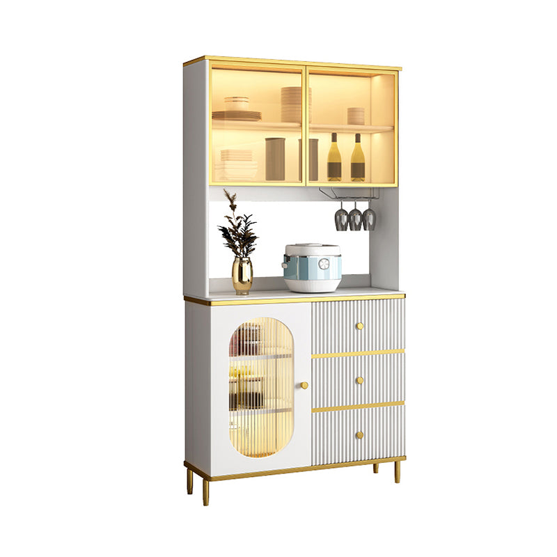 Modern Wood Dining Hutch Glass Doors Storage Cabinet with Doors for Living Room Clearhalo 'Display & China Cabinets' 'display_china_cabinets' 'furn' 'furn_display_china_cabinets' 'Furniture' 'Kitchen & Dining Furniture' 6764178